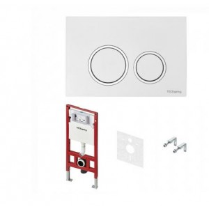 Система инсталляции для унитазов TECE spring  4 в 1 с кнопкой смыва белый глянец