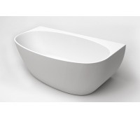BB83-1500 Отдельностоящая, овальная акриловая ванна в комплекте со сливом-переливом цвета хром , Белый
