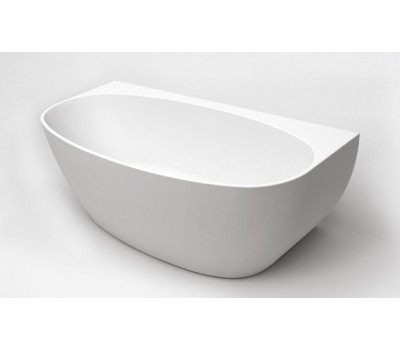 BB83-1500 Отдельностоящая, овальная акриловая ванна в комплекте со сливом-переливом цвета хром , Белый