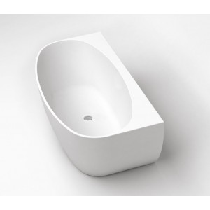 BB83-1700 Отдельностоящая, овальная акриловая ванна в комплекте со сливом-переливом цвета хром , Белый