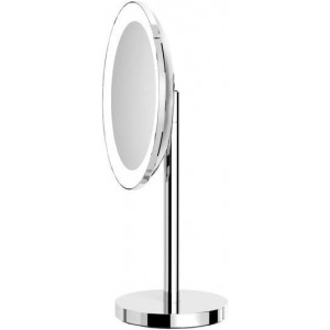 Косметическое зеркало Langberger 70585 настольное поворотное трехкратное увеличение с подсветкой, хром
