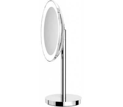 Косметическое зеркало Langberger 70585 настольное поворотное трехкратное увеличение с подсветкой, хром