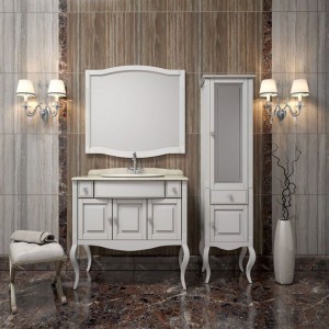 Мебель для ванной Opadiris Лаура 100 белая матовая со столешницей
