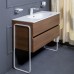 Мебель для ванной Armadi Art Vallessi 100 дуб темный, с белой раковиной
