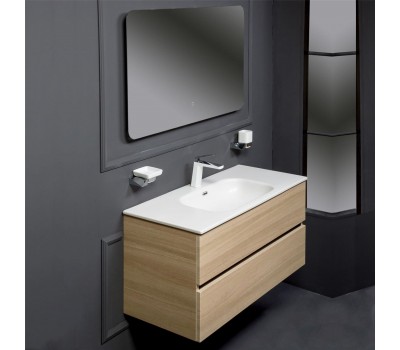 Мебель для ванной Armadi Art Vallessi 100 дуб светлый, с белой раковиной