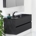Мебель для ванной Armadi Art Vallessi 100 антрацит матовая, с черной раковиной